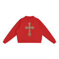 Gem Cross Essential Fleece Mock-Neck Crew Sweatshirt