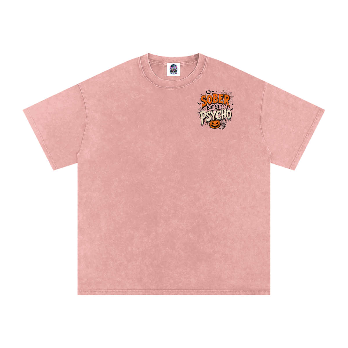 Sober But Psycho — Snow Washed Oversized Tee