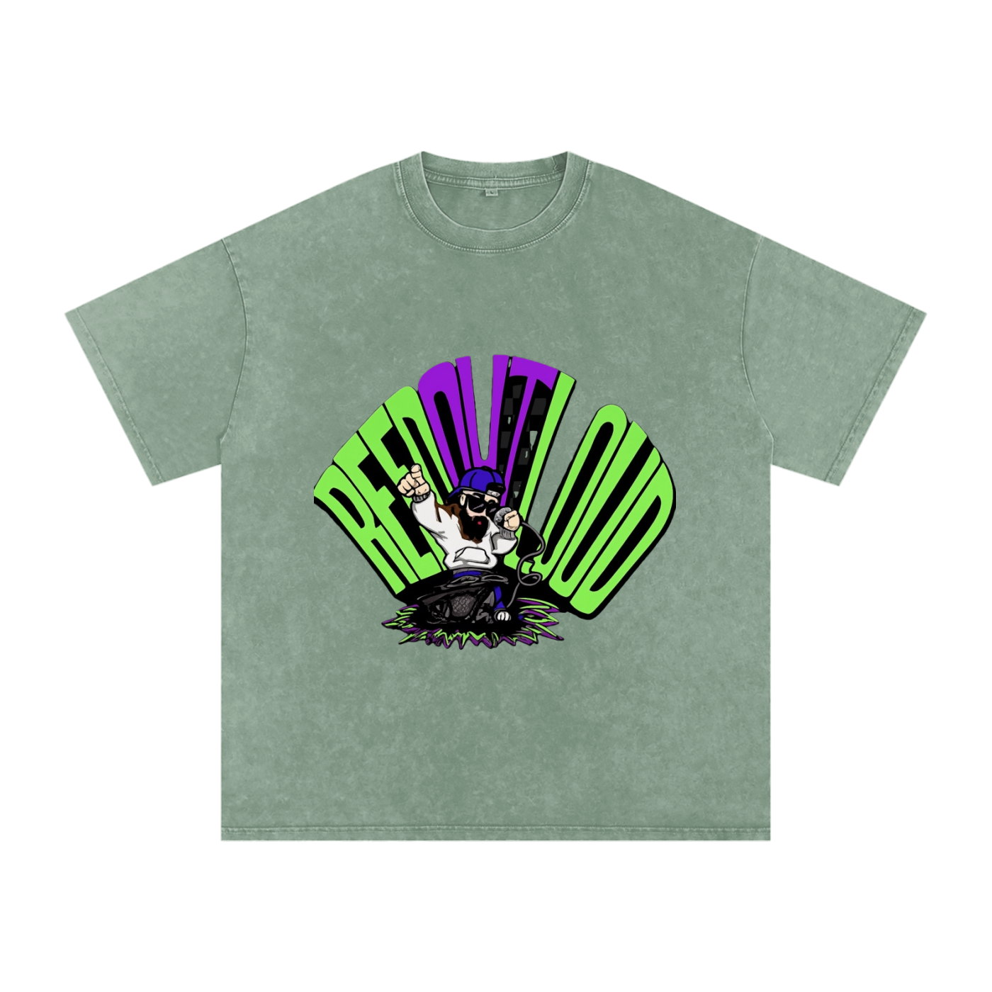 Reeds Worship Outloud — Logo Snow Washed Oversized Tee