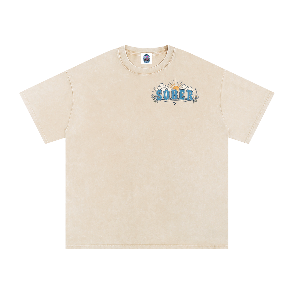 Sober — Snow Washed Oversized Tee