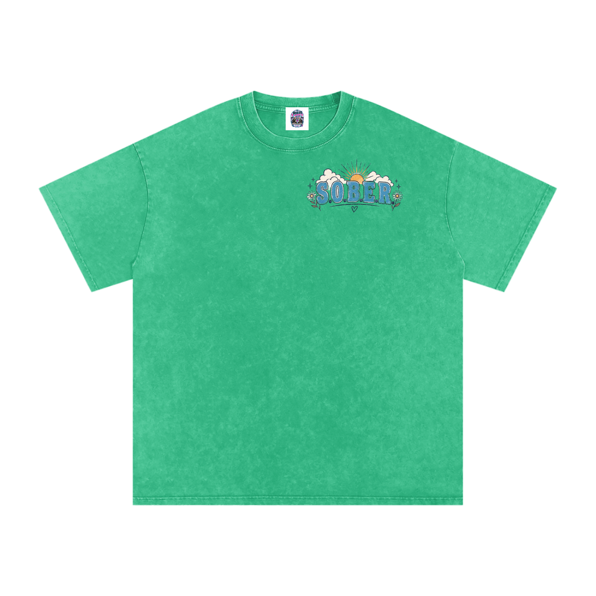 Sober — Snow Washed Oversized Tee