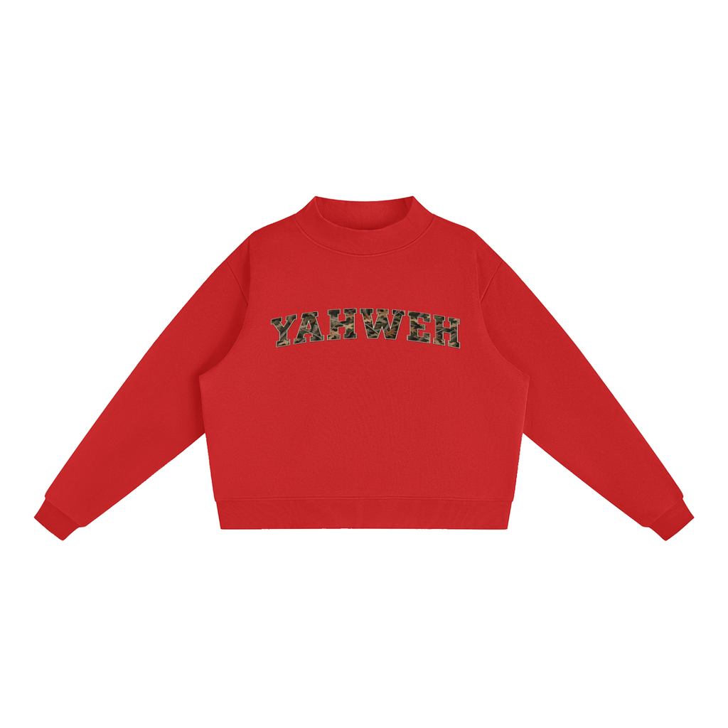 Yahweh Fleece Mock-Neck Crew Sweatshirt