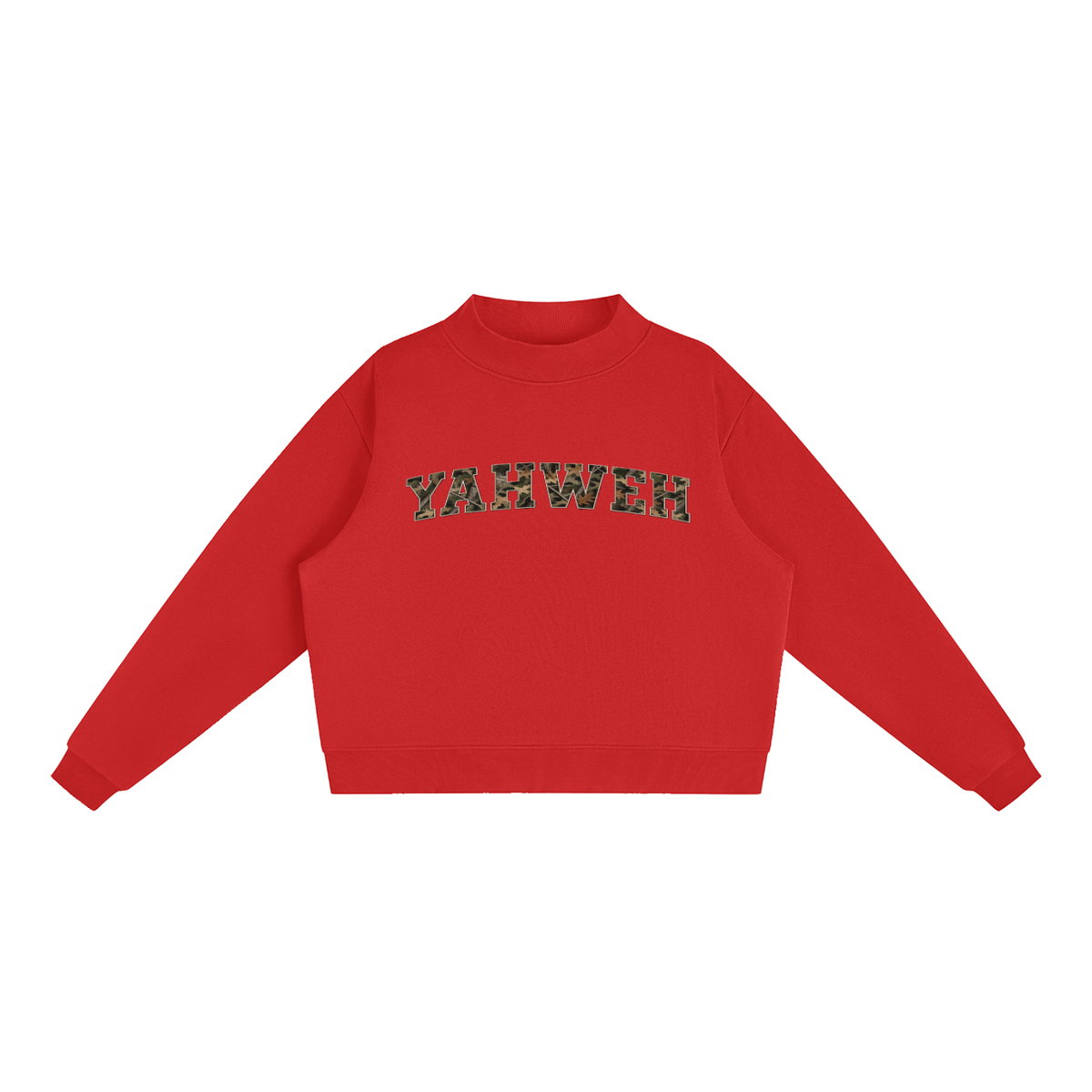 Yahweh Fleece Mock-Neck Crew Sweatshirt