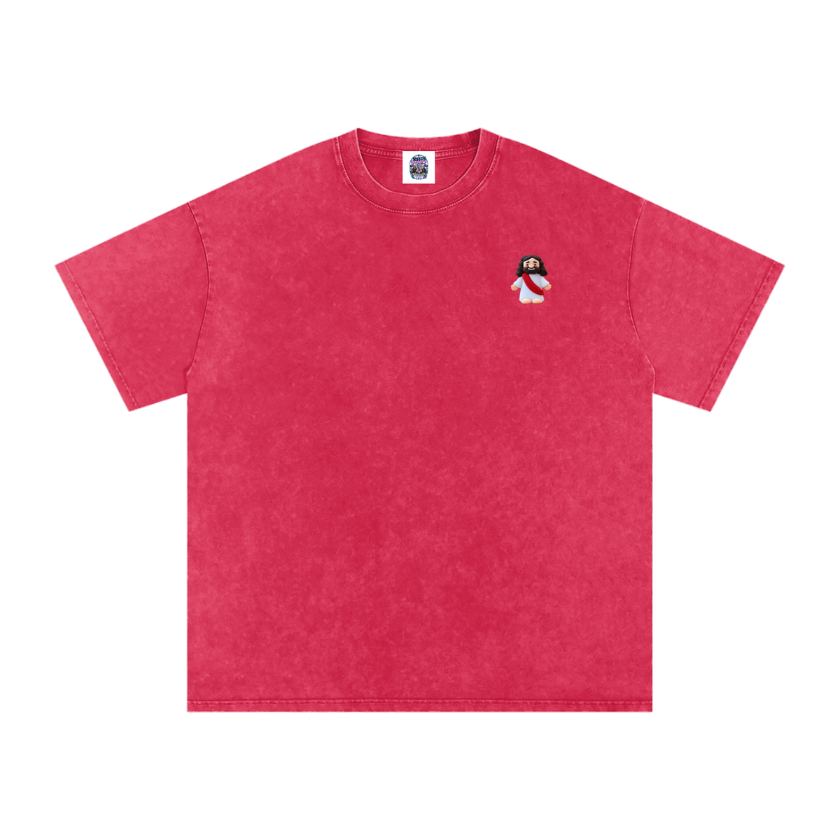 Tiny Jesus Snow Washed Oversized Cotton T-Shirt