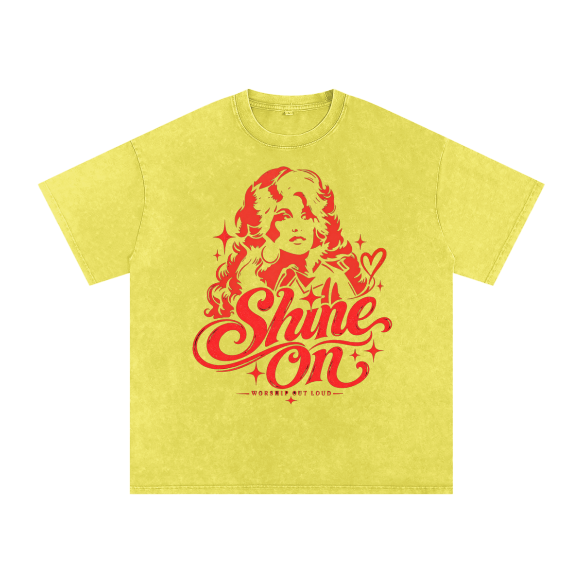 Dolly Parton Shine On Snow Washed Oversized Cotton T-Shirt