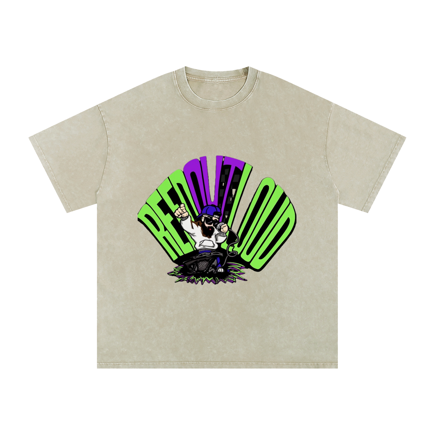 Reeds Worship Outloud — Logo Snow Washed Oversized Tee