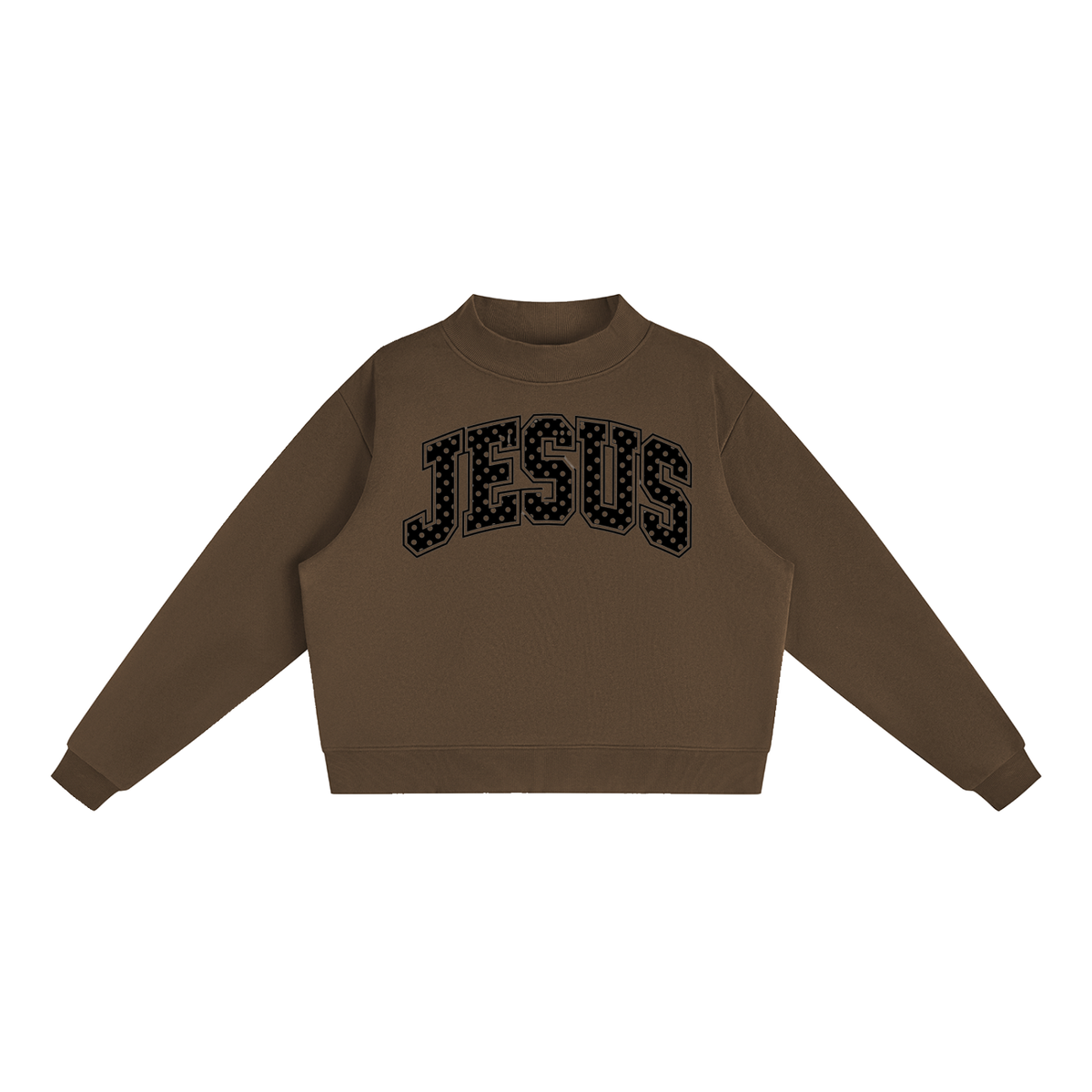 Jesus Fleece Mock-Neck Crew Sweatshirt