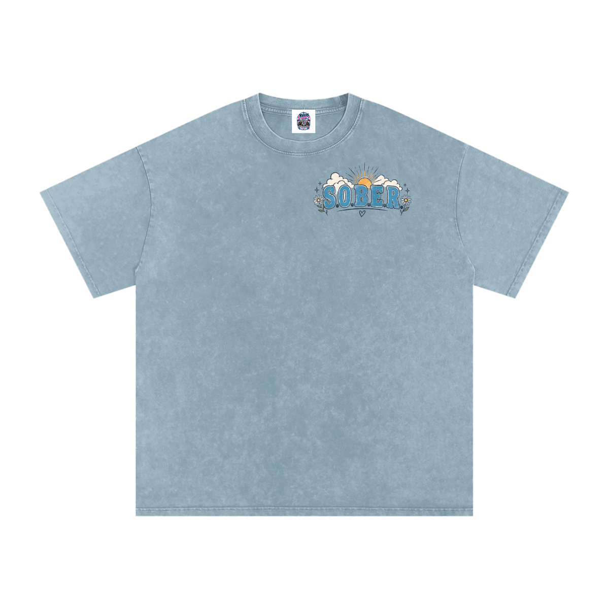 Sober — Snow Washed Oversized Tee