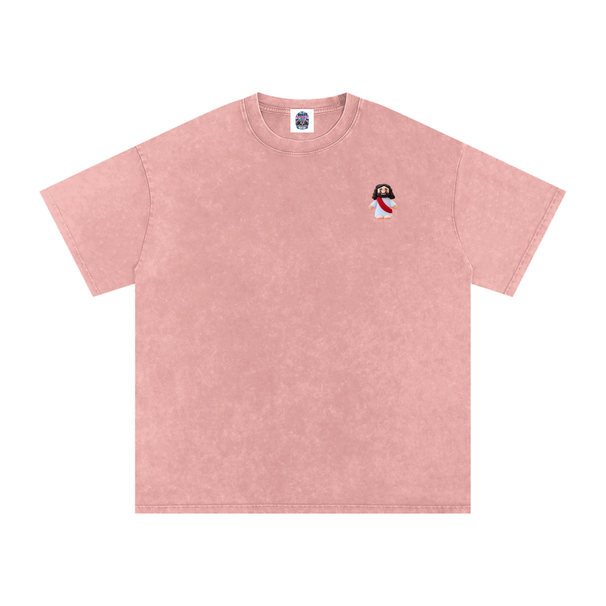 Tiny Jesus Snow Washed Oversized Cotton T-Shirt