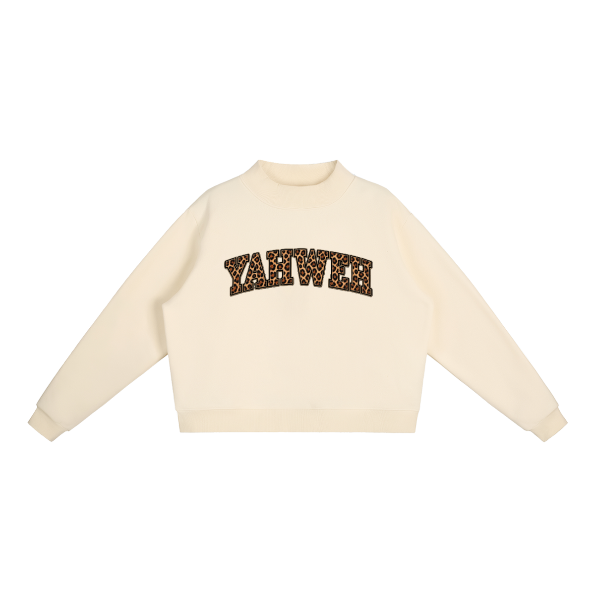 Yahweh Fleece Mock-Neck Crew Sweatshirt