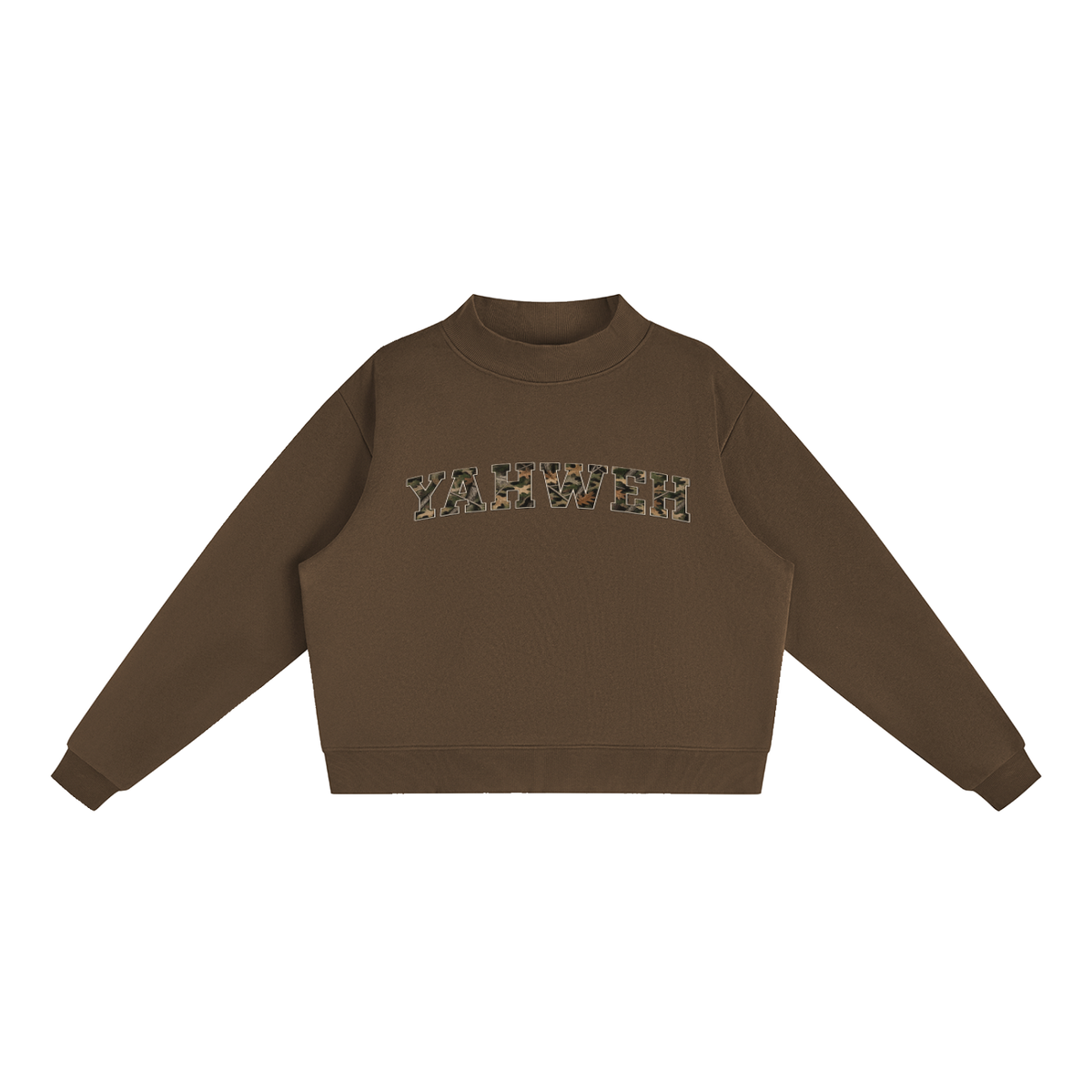 Yahweh Fleece Mock-Neck Crew Sweatshirt
