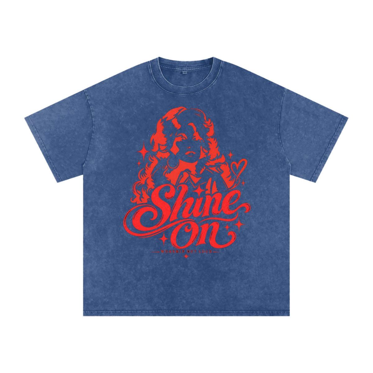 Dolly Parton Shine On Snow Washed Oversized Cotton T-Shirt