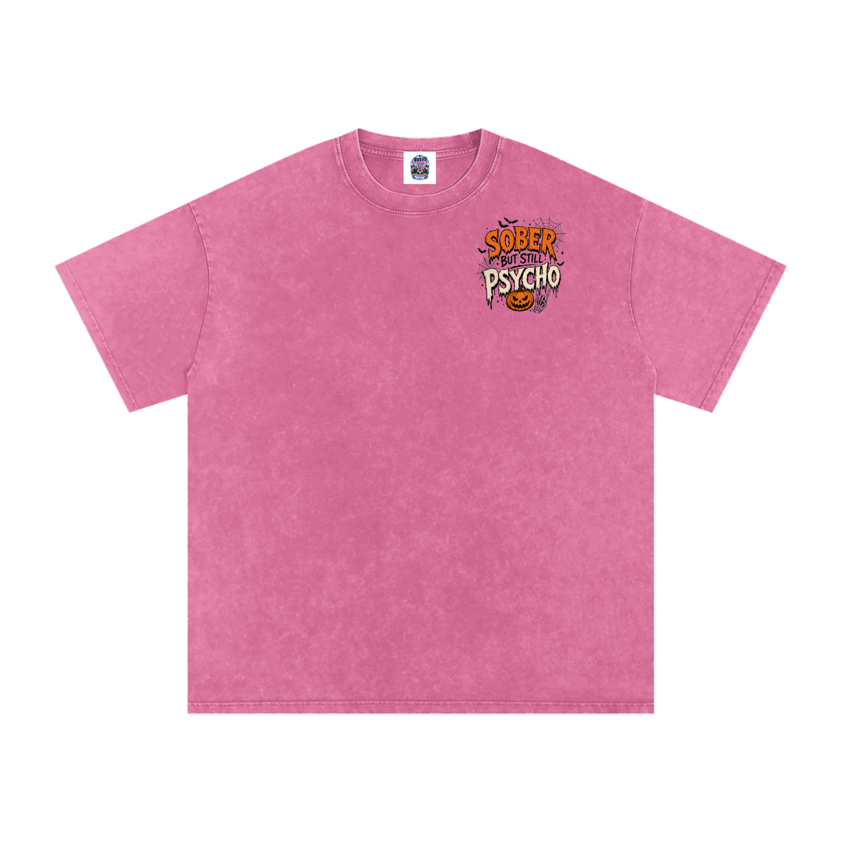 Sober But Psycho — Snow Washed Oversized Tee