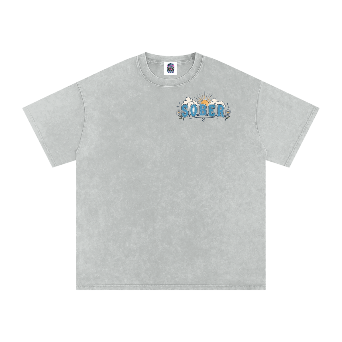 Sober — Snow Washed Oversized Tee