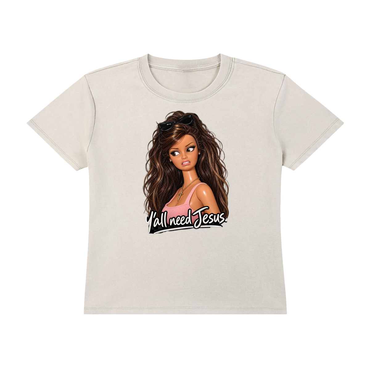Y'all Need Jesus Women's Drop Shoulder Tee