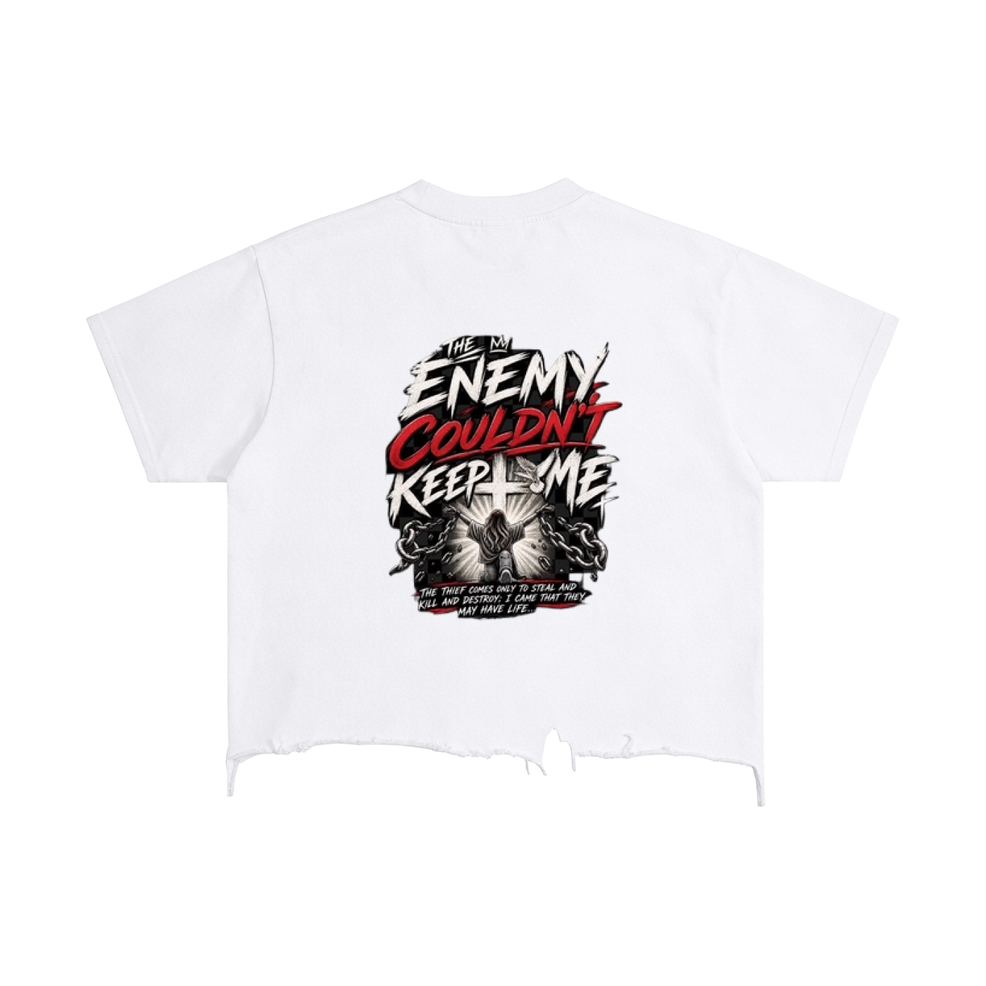 The Enemy Could Not Keep Me — Vintage Wash Distressed Tee