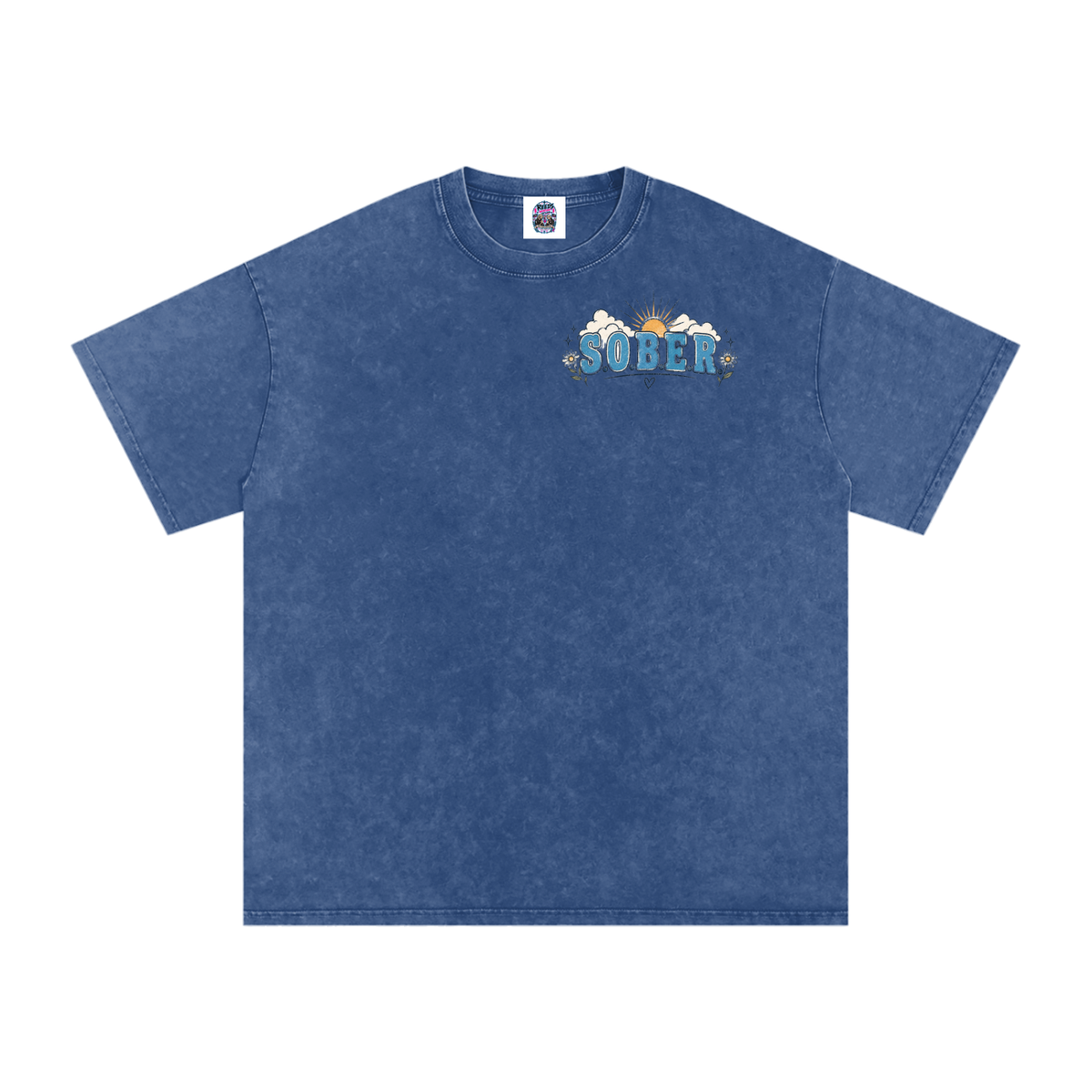 Sober — Snow Washed Oversized Tee