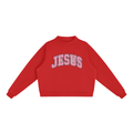 Jesus Fleece Mock-Neck Crew Sweatshirt