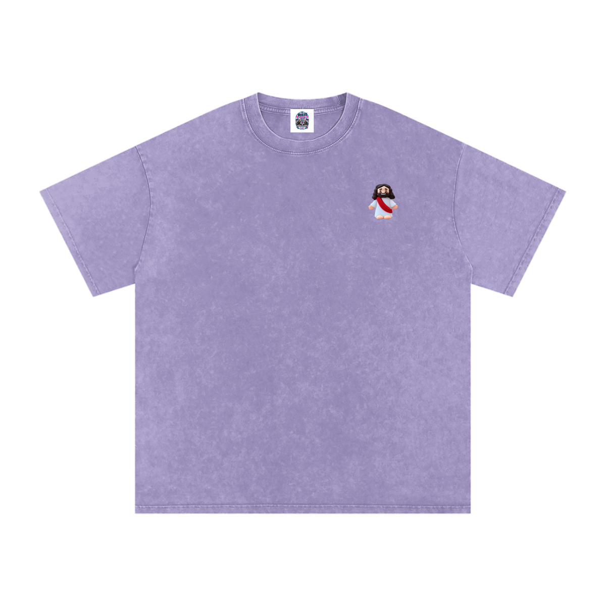 Tiny Jesus Snow Washed Oversized Cotton T-Shirt