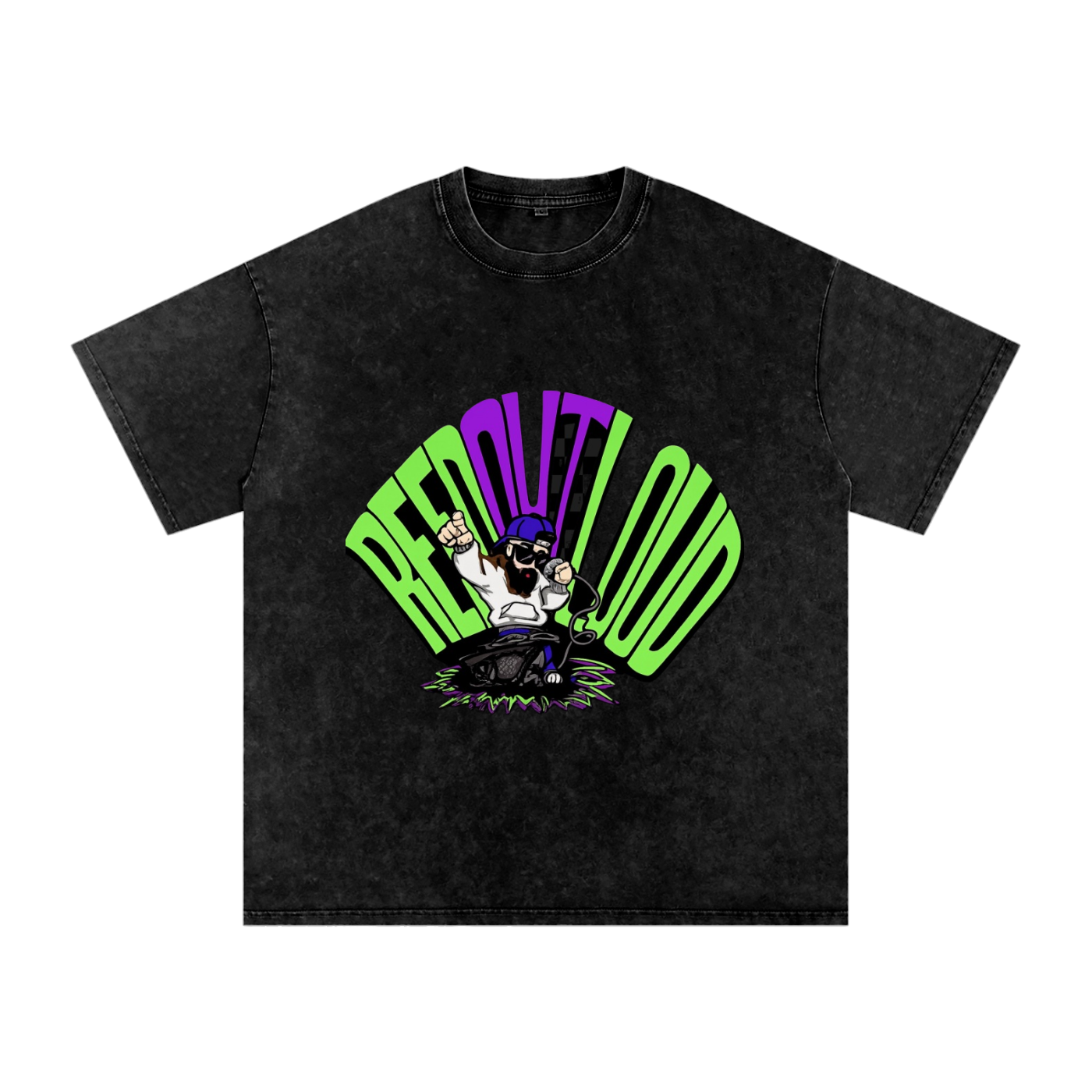Reeds Worship Outloud — Logo Snow Washed Oversized Tee
