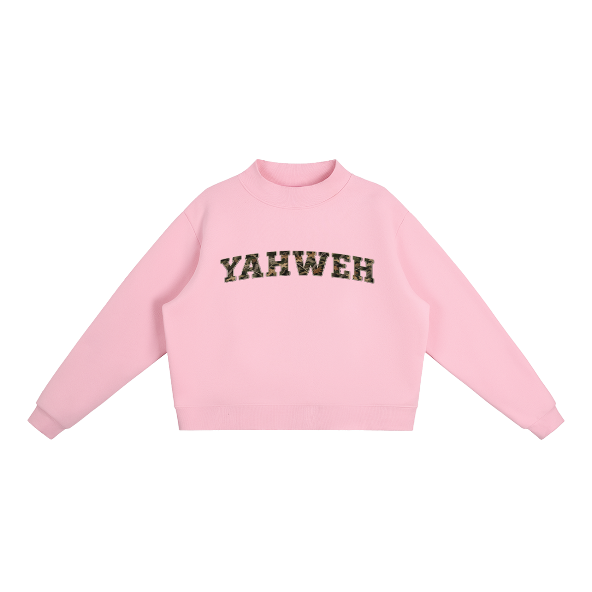 Yahweh Fleece Mock-Neck Crew Sweatshirt