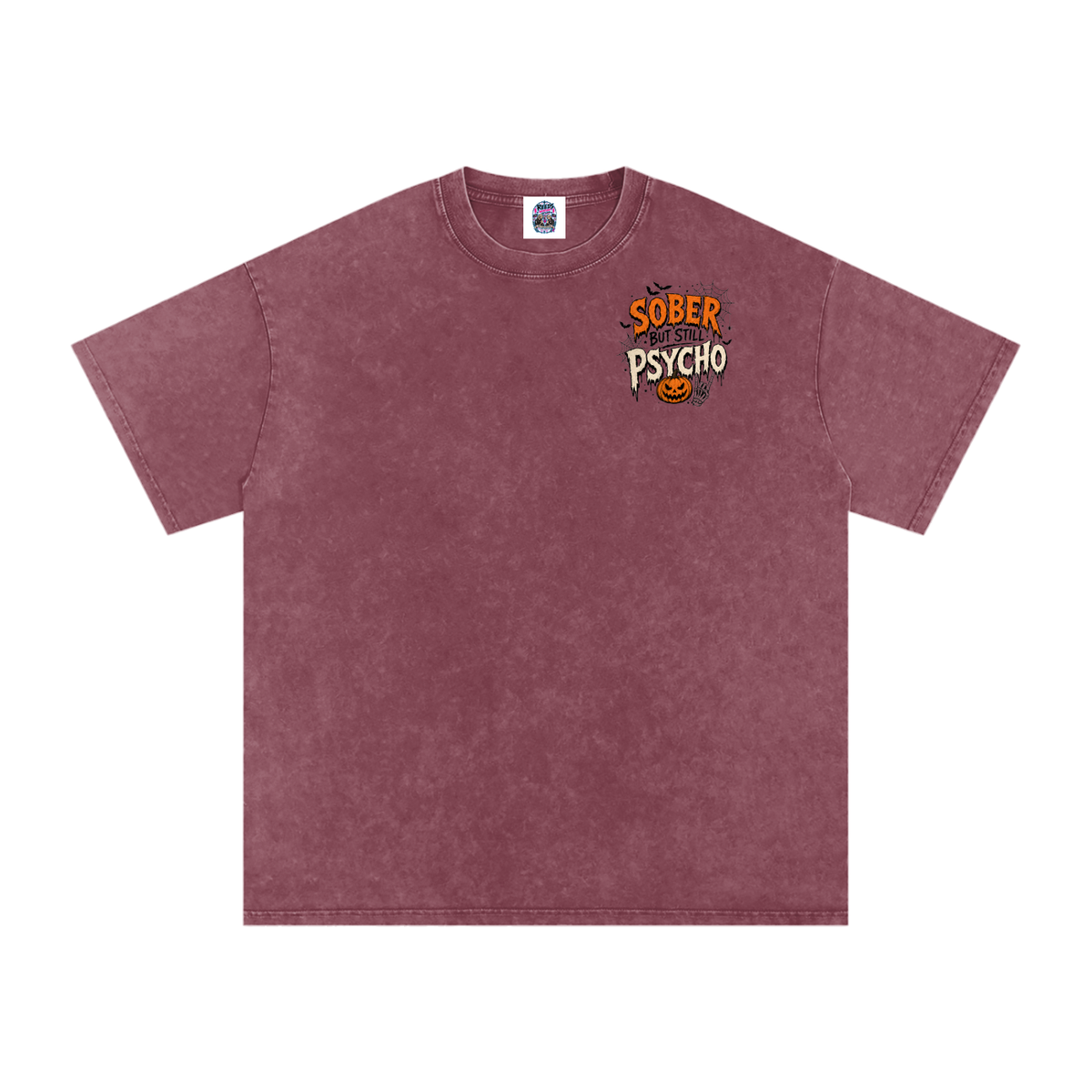 Sober But Psycho — Snow Washed Oversized Tee