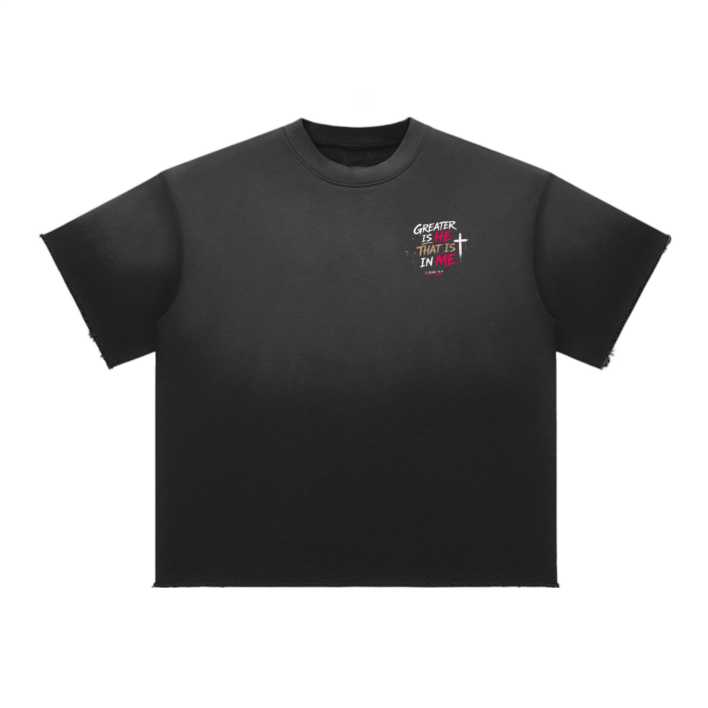 God's Earth Not the Enemy's Playground — Sun Fade Raw Edge Tee