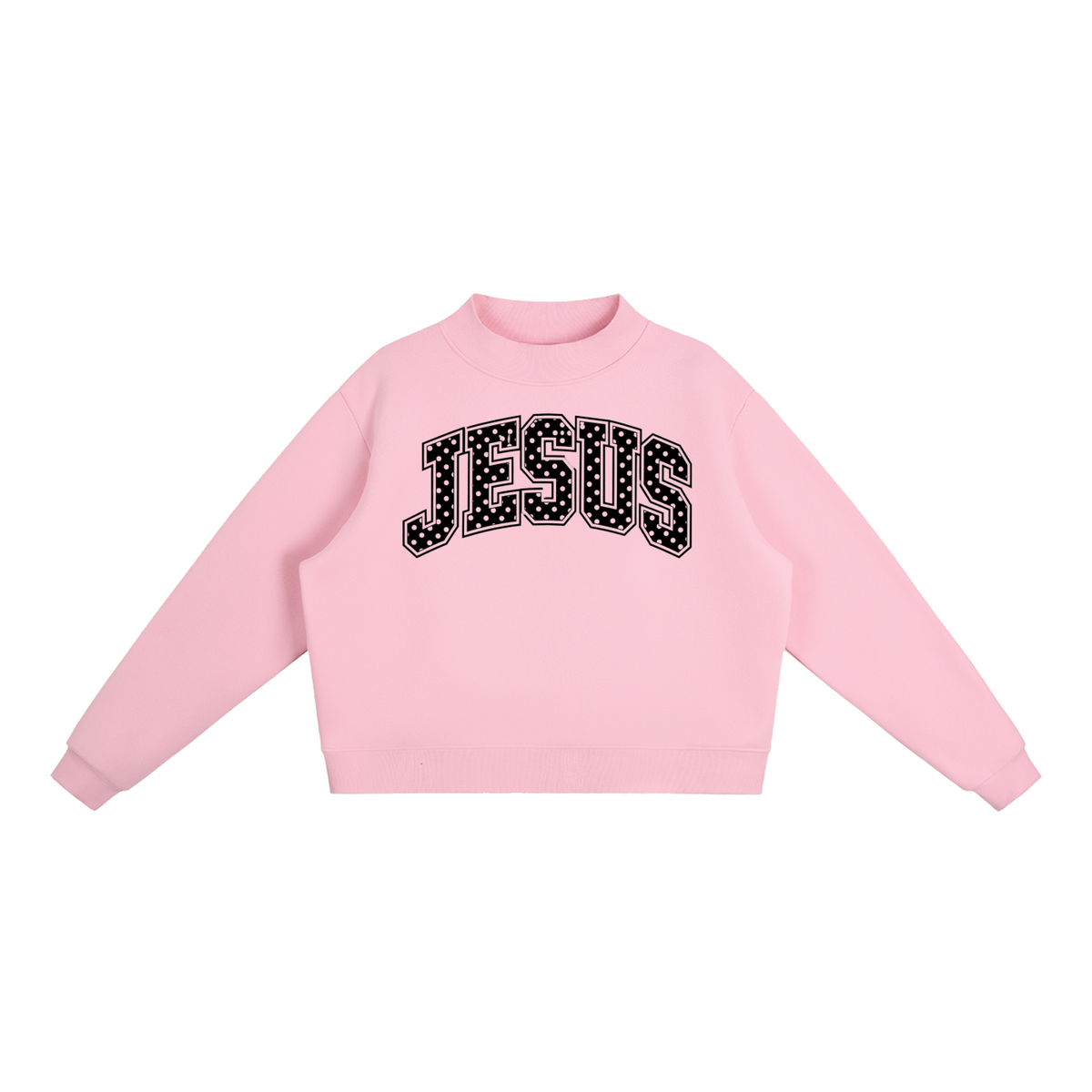 Jesus Fleece Mock-Neck Crew Sweatshirt