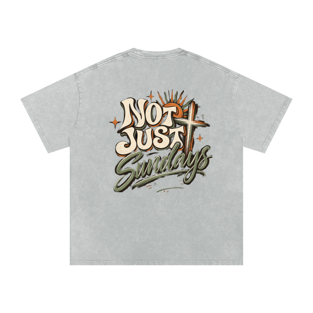 Snow Washed Oversized Cotton T-Shirt