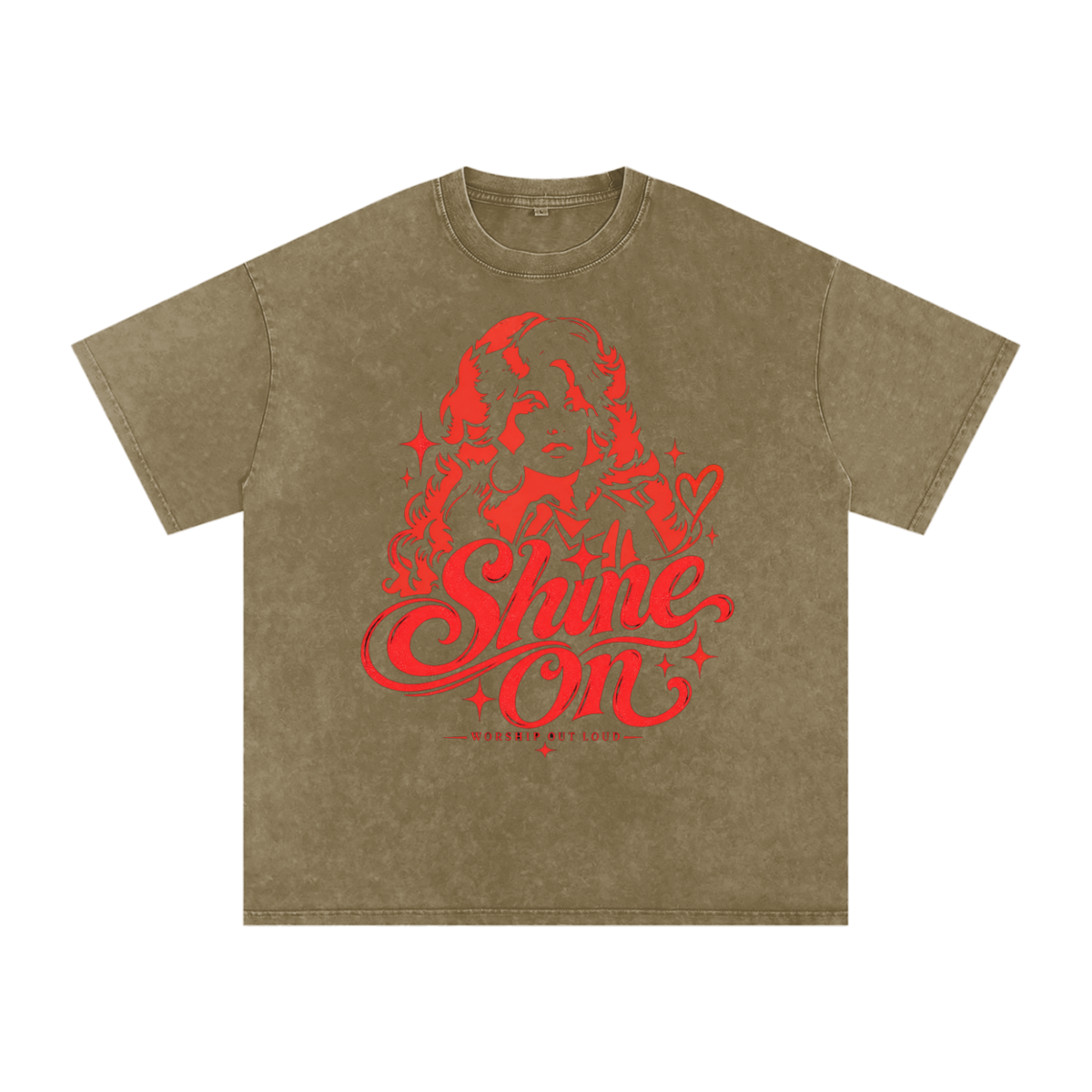 Dolly Parton Shine On Snow Washed Oversized Cotton T-Shirt
