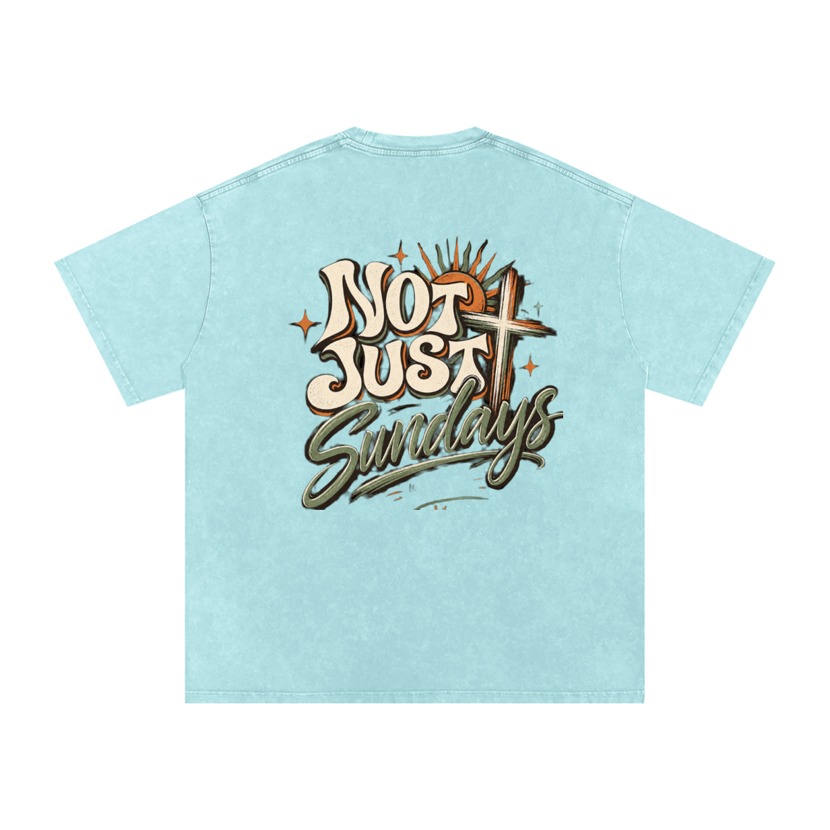 Snow Washed Oversized Cotton T-Shirt