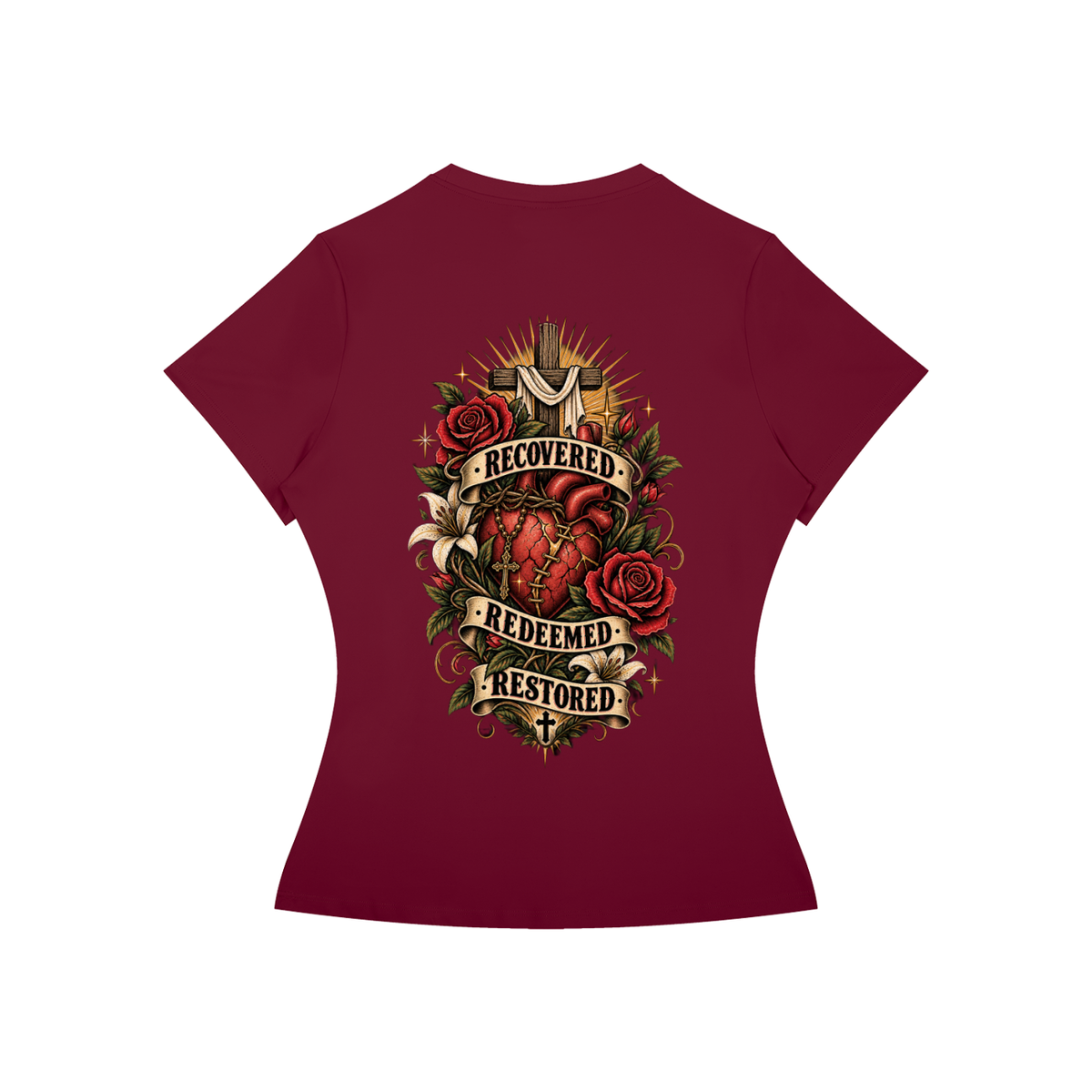 Recovered. Redeemed. Restored. Women's Performance Tee