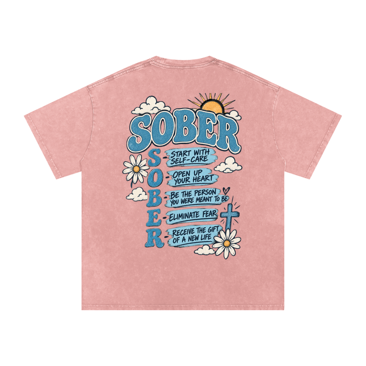 Sober — Snow Washed Oversized Tee