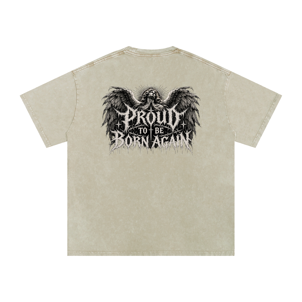 Snow Washed Oversized Cotton T-Shirt