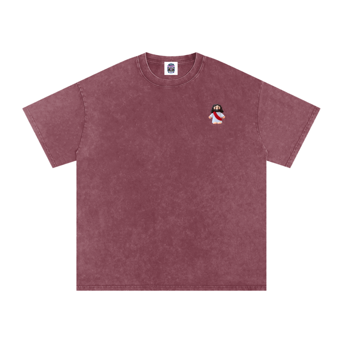 Tiny Jesus Snow Washed Oversized Cotton T-Shirt