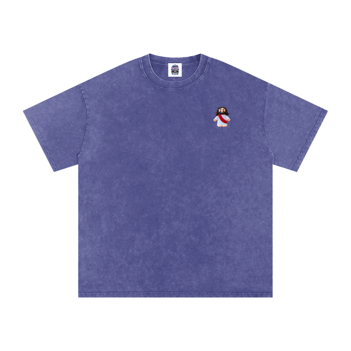 Tiny Jesus Snow Washed Oversized Cotton T-Shirt
