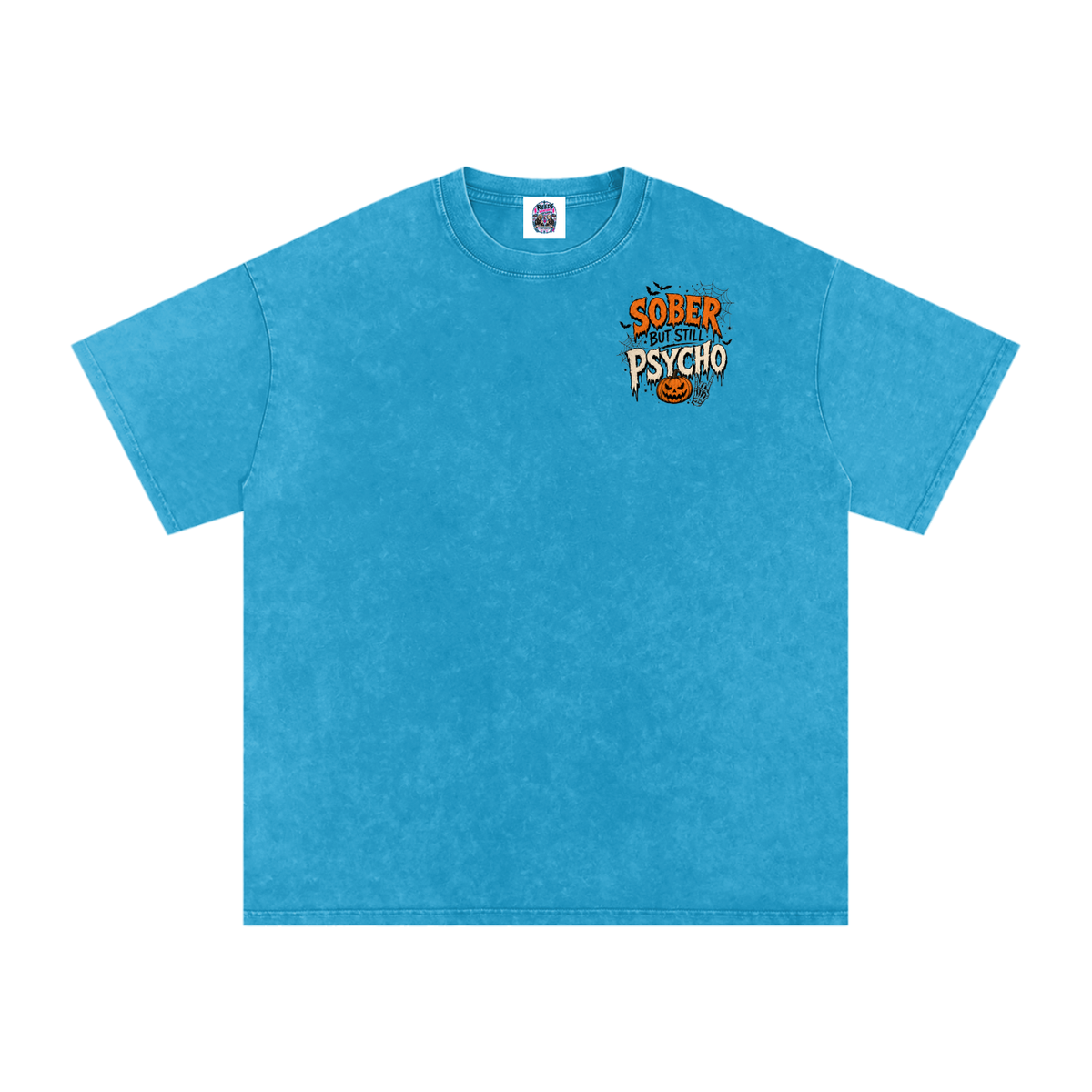 Sober But Psycho — Snow Washed Oversized Tee