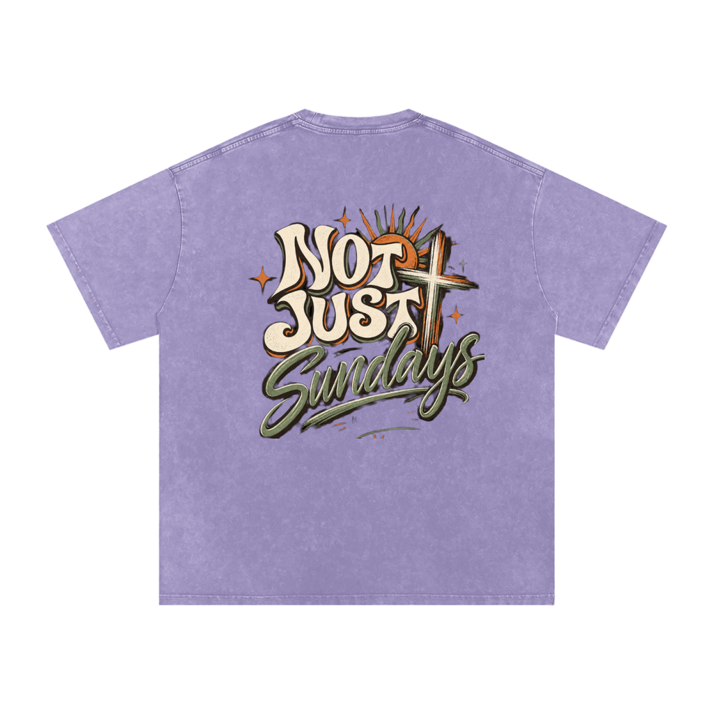 Snow Washed Oversized Cotton T-Shirt
