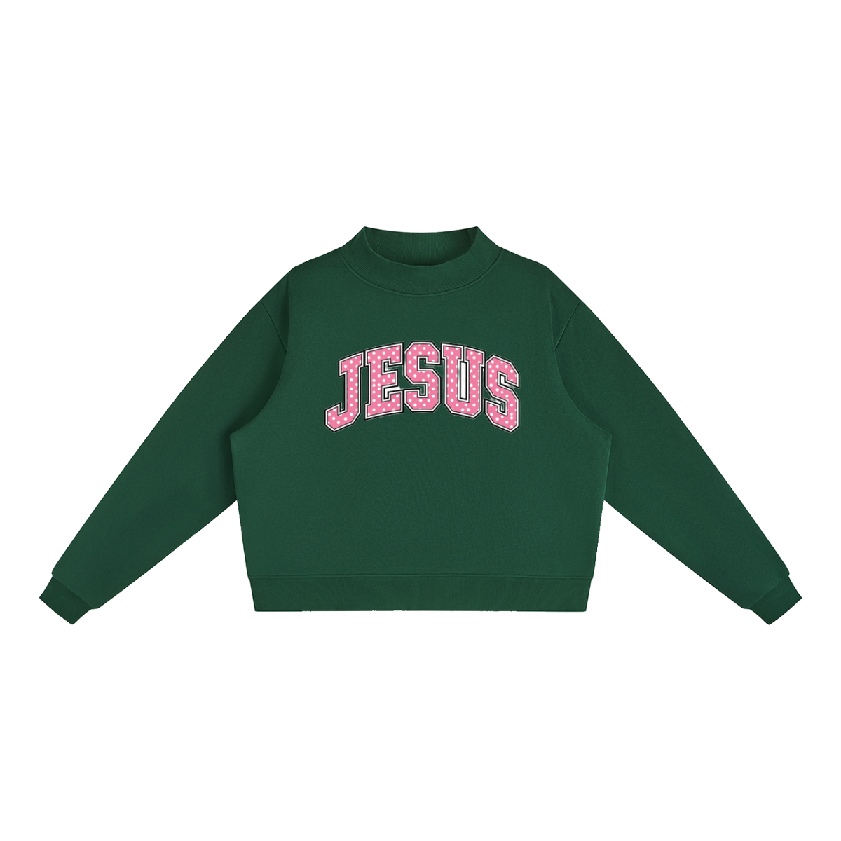 Jesus Fleece Mock-Neck Crew Sweatshirt