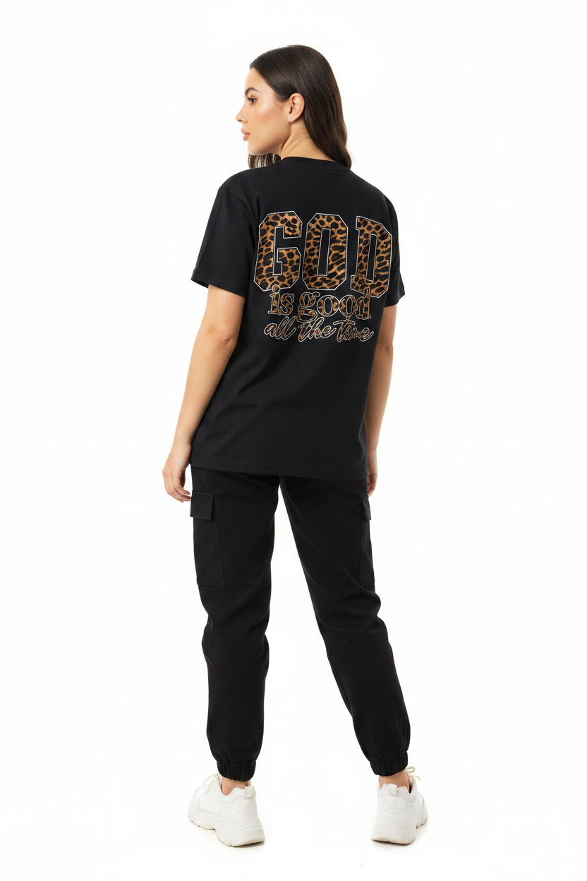 God Is Good All The Time — Cheetah Print Unisex Tee