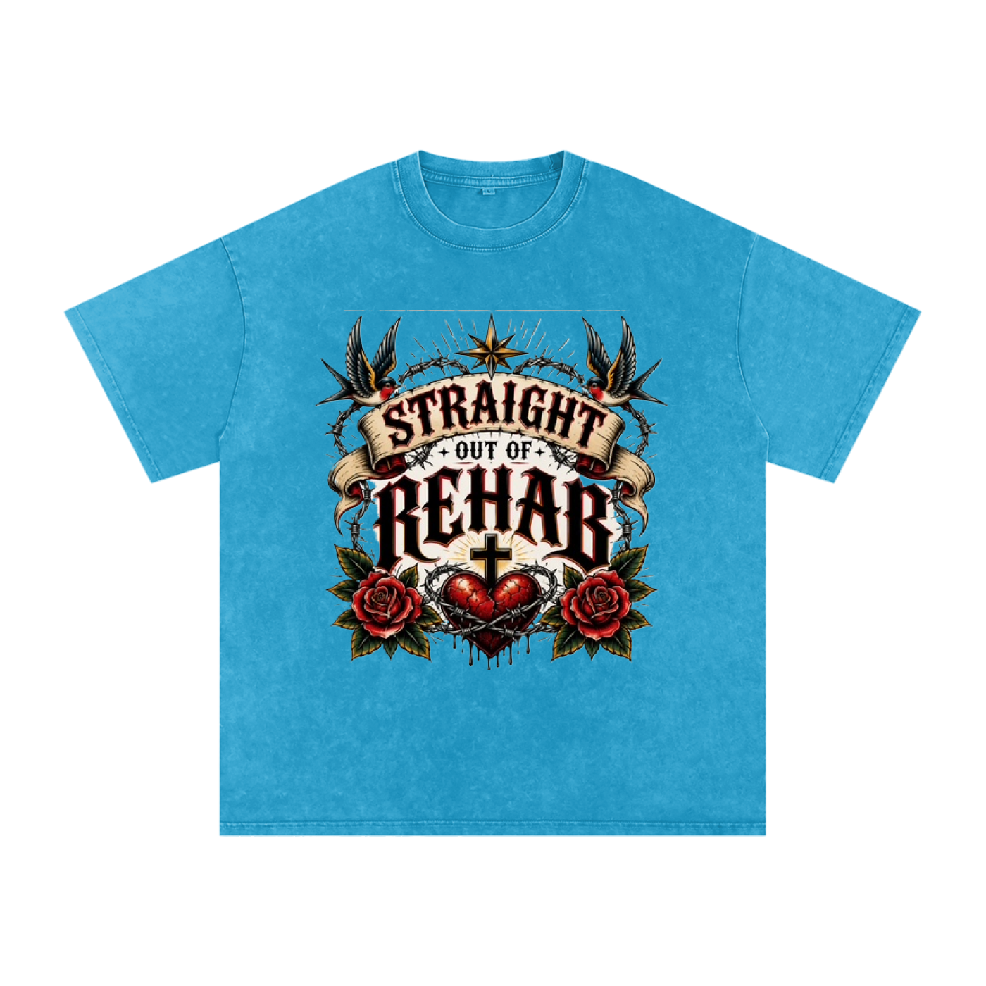 Straight Out of Rehab — Snow Washed Oversized Tee