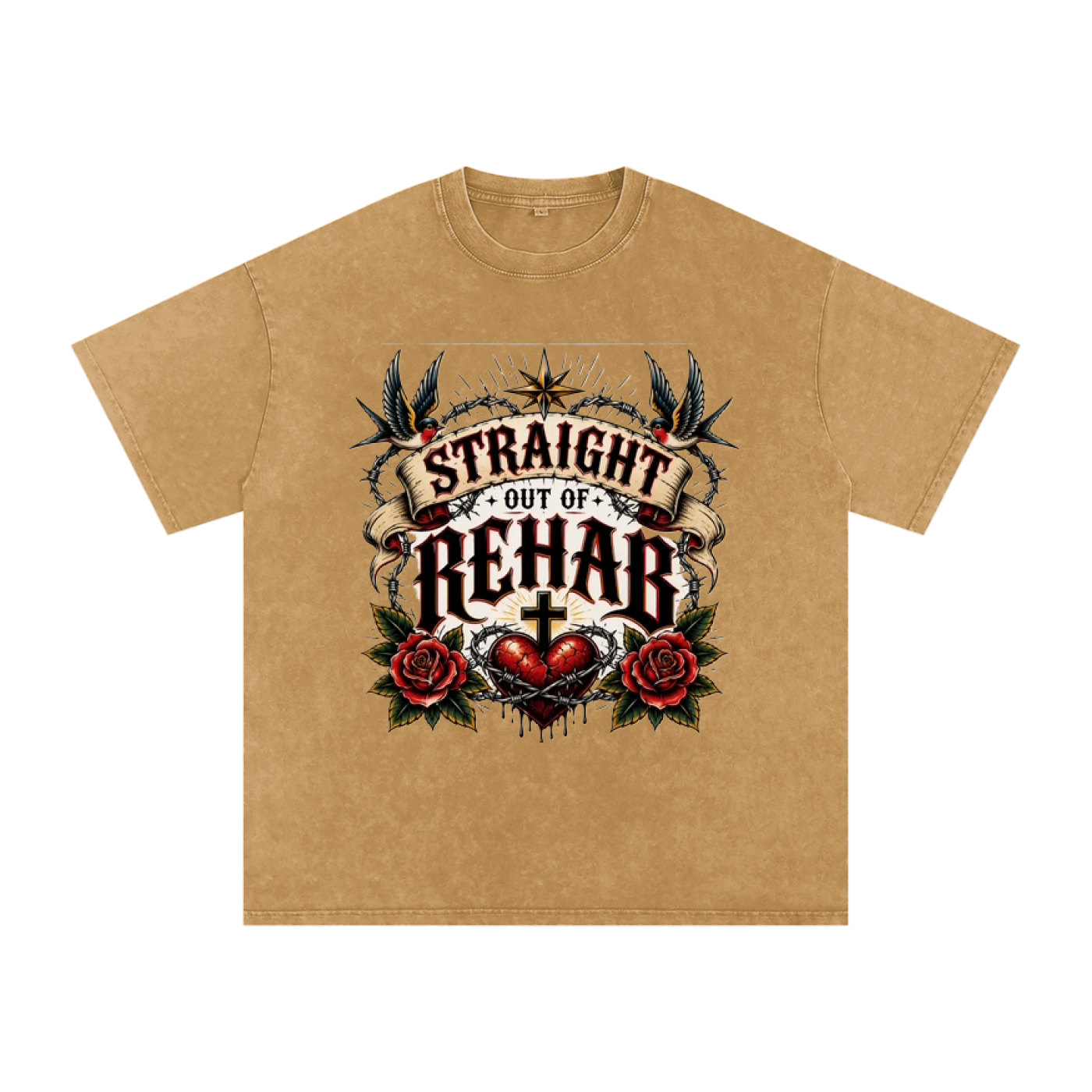 Straight Out of Rehab — Snow Washed Oversized Tee