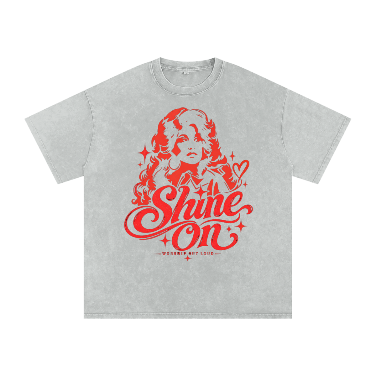 Dolly Parton Shine On Snow Washed Oversized Cotton T-Shirt