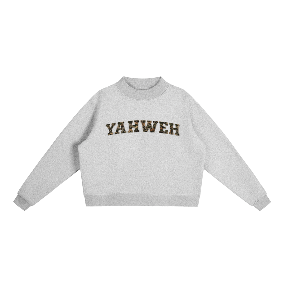 Yahweh Fleece Mock-Neck Crew Sweatshirt