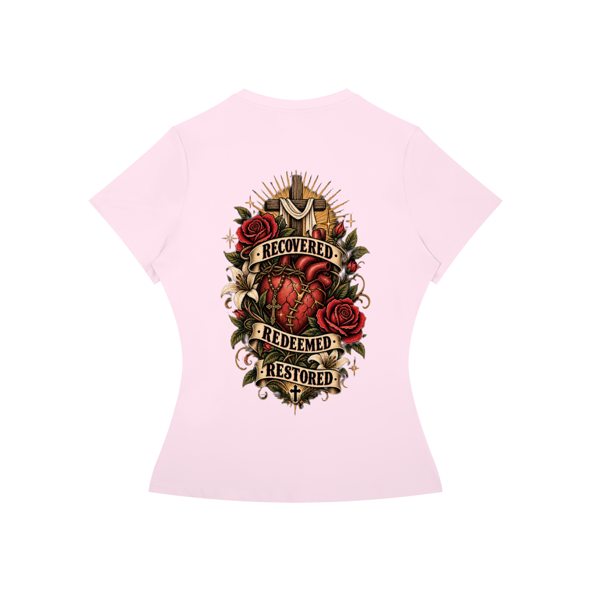 Recovered. Redeemed. Restored. Women's Performance Tee