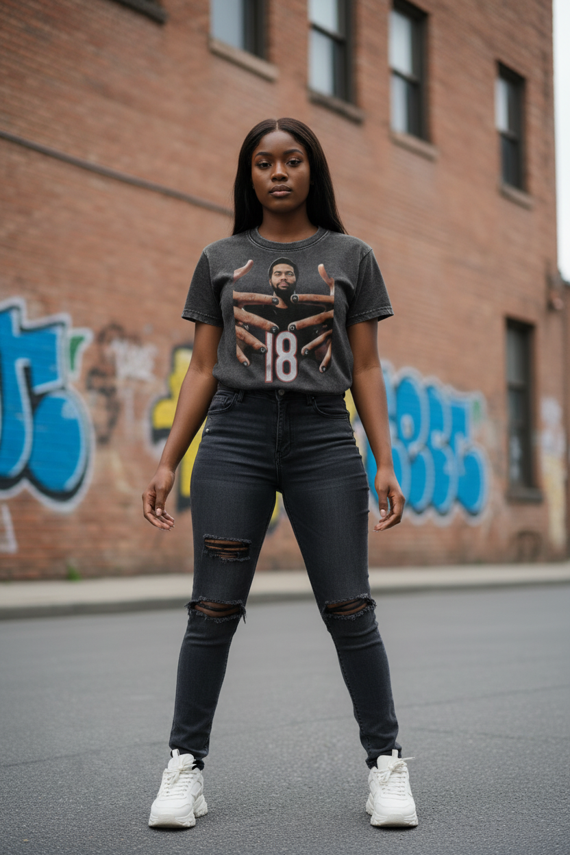 Caleb Williams Bear Down Vintage Wash Crop Tee