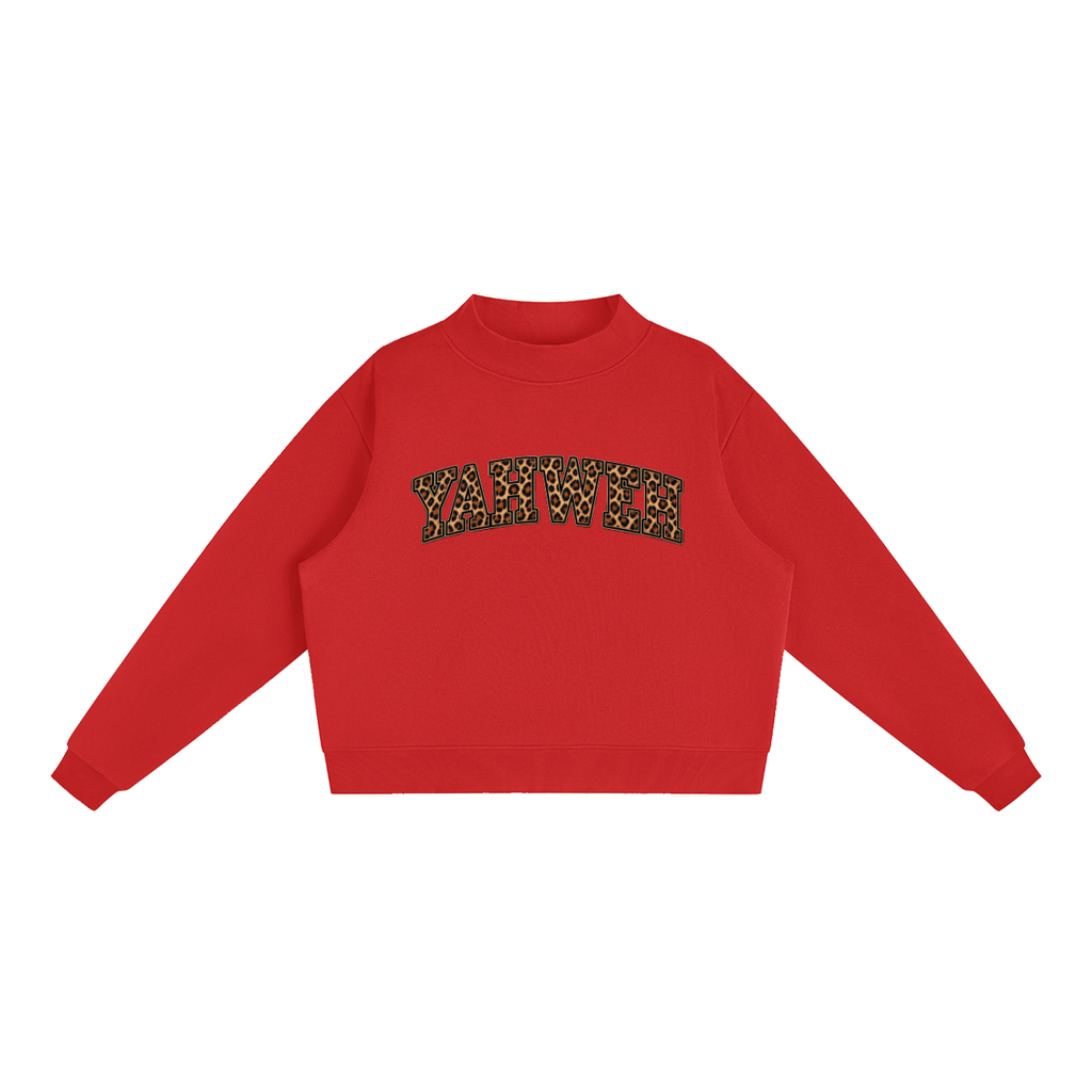 Yahweh Fleece Mock-Neck Crew Sweatshirt