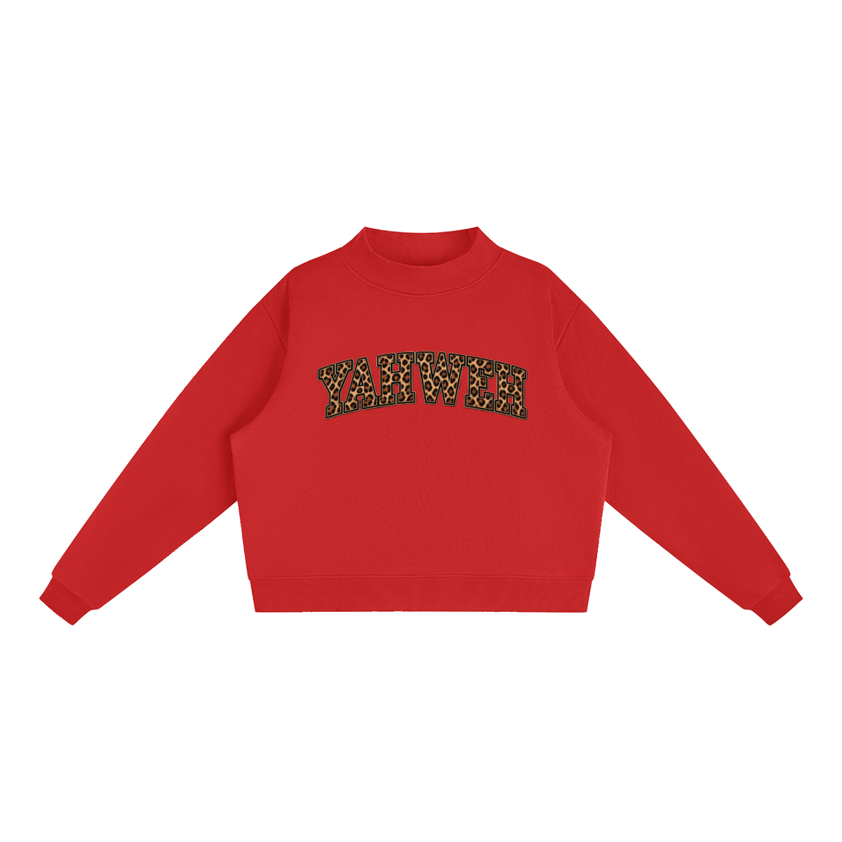 Yahweh Fleece Mock-Neck Crew Sweatshirt