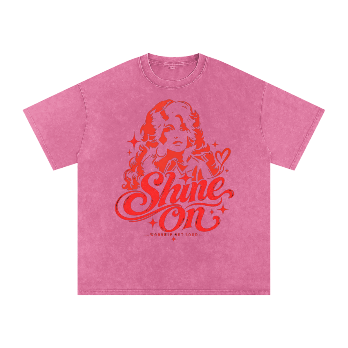 Dolly Parton Shine On Snow Washed Oversized Cotton T-Shirt