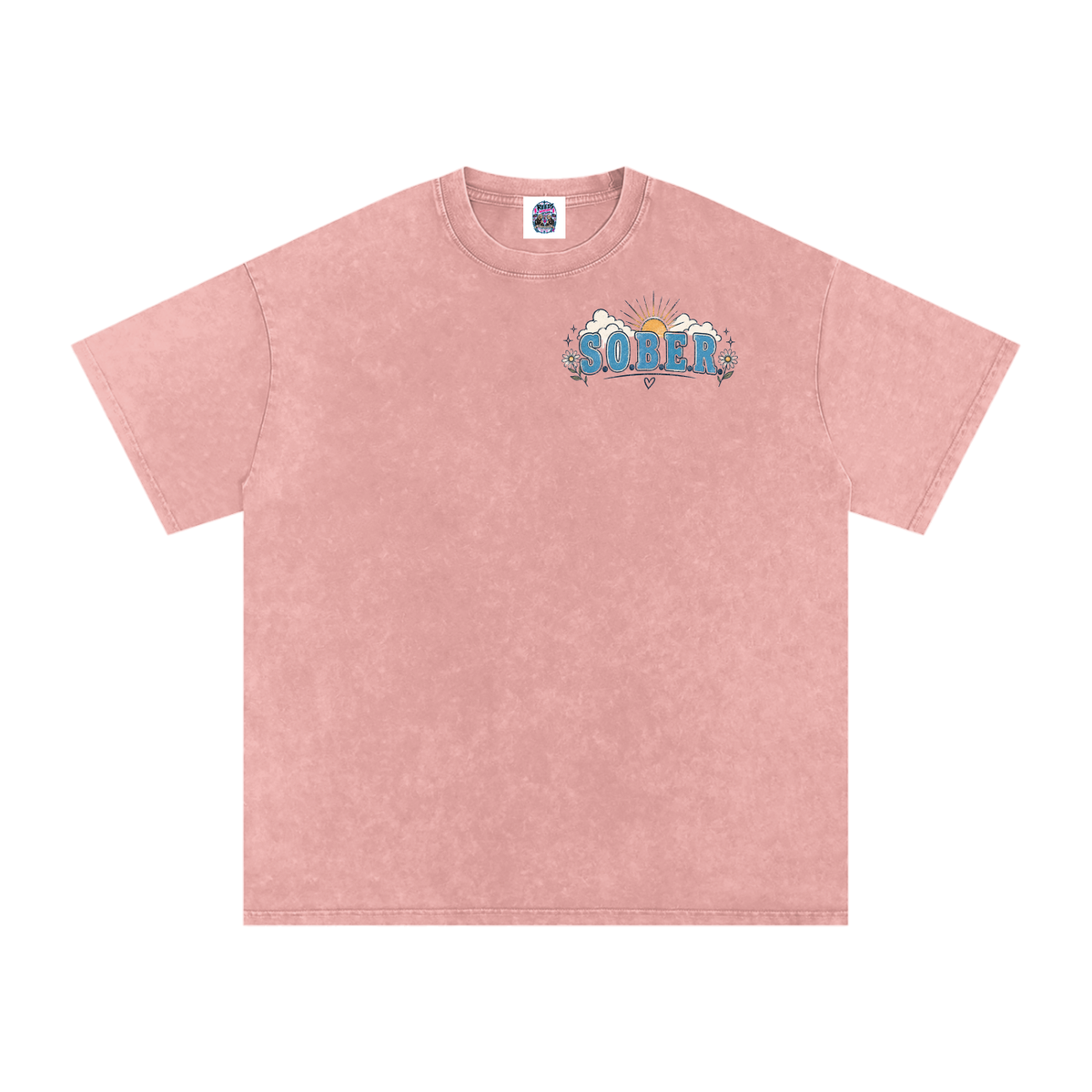 Sober — Snow Washed Oversized Tee